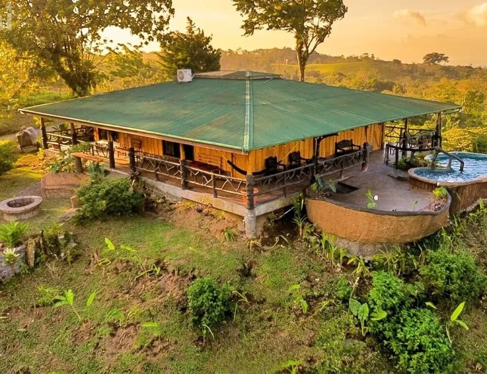 Scenic house with pool in nature